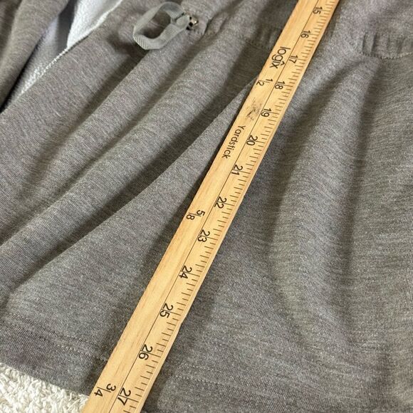 Fabletics cardigan Womens Large drawstring athleisure fleece stone Gray Jacket - Picture 10 of 11